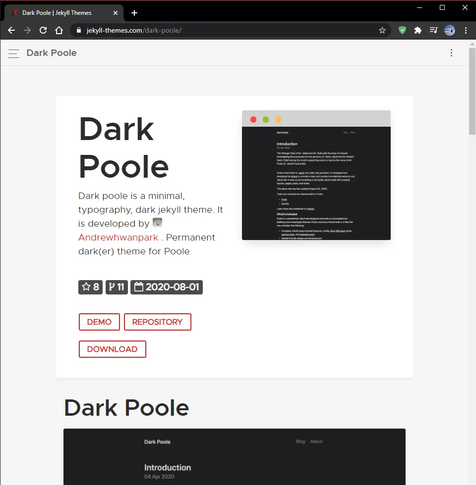Jekyll theme screenshot